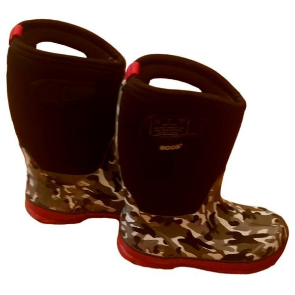 BOGS | Classic Camo Waterproof Rain Snow Boots | Red Heel | Unisex | Size: 2 - Picture 2 of 15